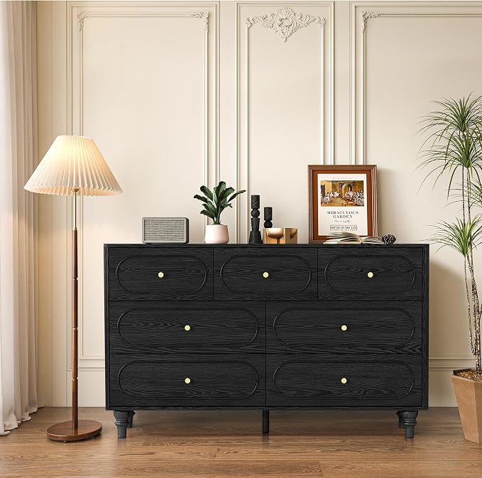 ORRD 7 Drawer Fluted Dresser for Bedroom, Mid Century Modern Chest of Drawers - Image 6