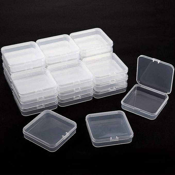 SATINIOR 24 Packs Small Clear Plastic Beads Storage Containers Box - Image 7