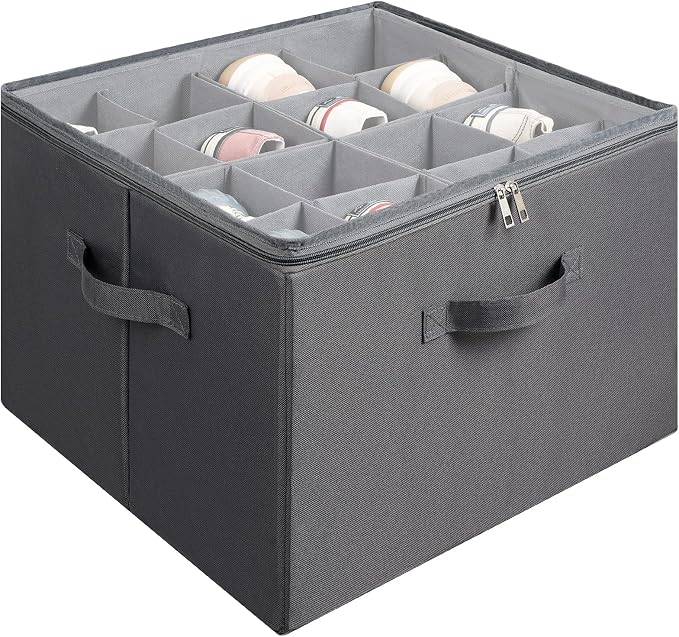 Fabric Shoe Organizer for Closet, Foldable Shoe Storage Bins by Unknown
