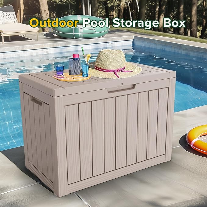45 Gallon Deck Box, Resin Outdoor Storage Box - Image 5