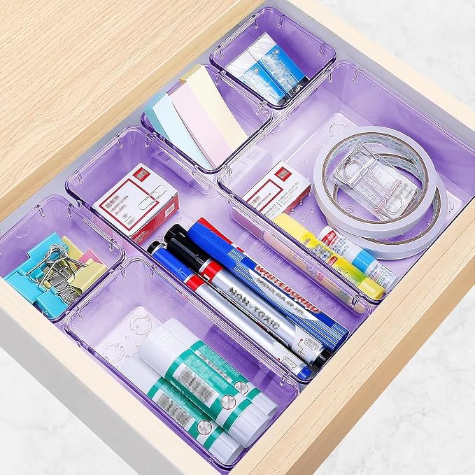 23 PCS Drawer Organizer Set, 5 Varied Size Bathroom and kitchen Drawer cabinet - Image 5