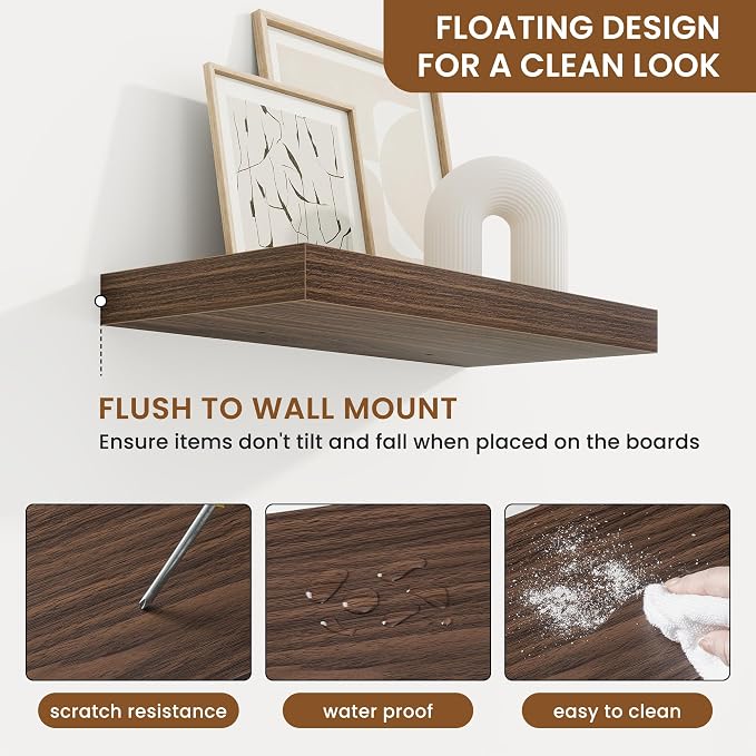 fuqing Floating Shelves for Wall, Wall Mounted Wood Floating Shelf - Image 5
