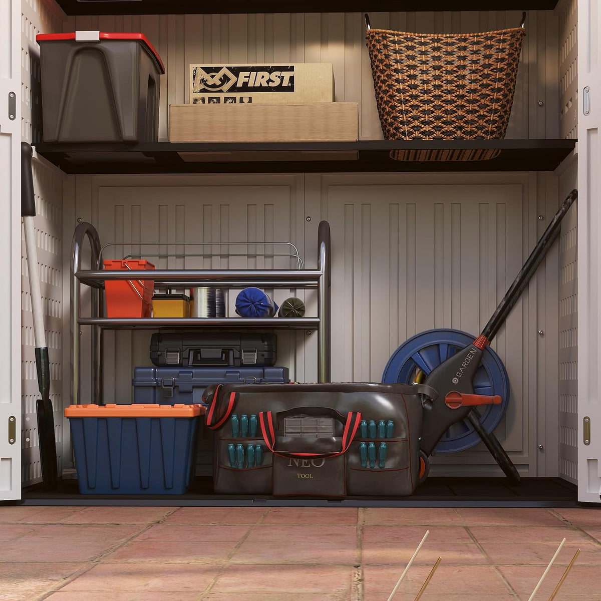 Vertical Resin Storage Shed, 60 Cuft Garden Tool Sheds & Outdoor