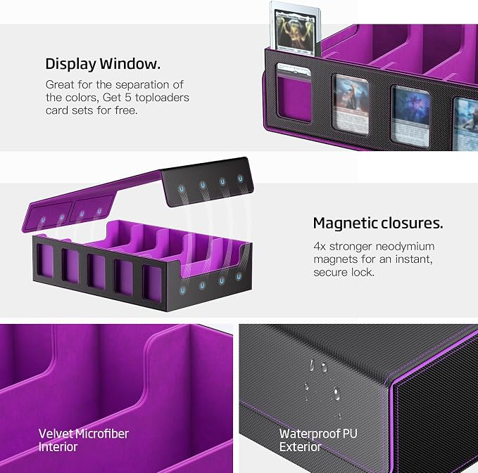 Trading Card Storage Box 5-Row 3900+ Capacity, TCG MTG Card Case - Image 5