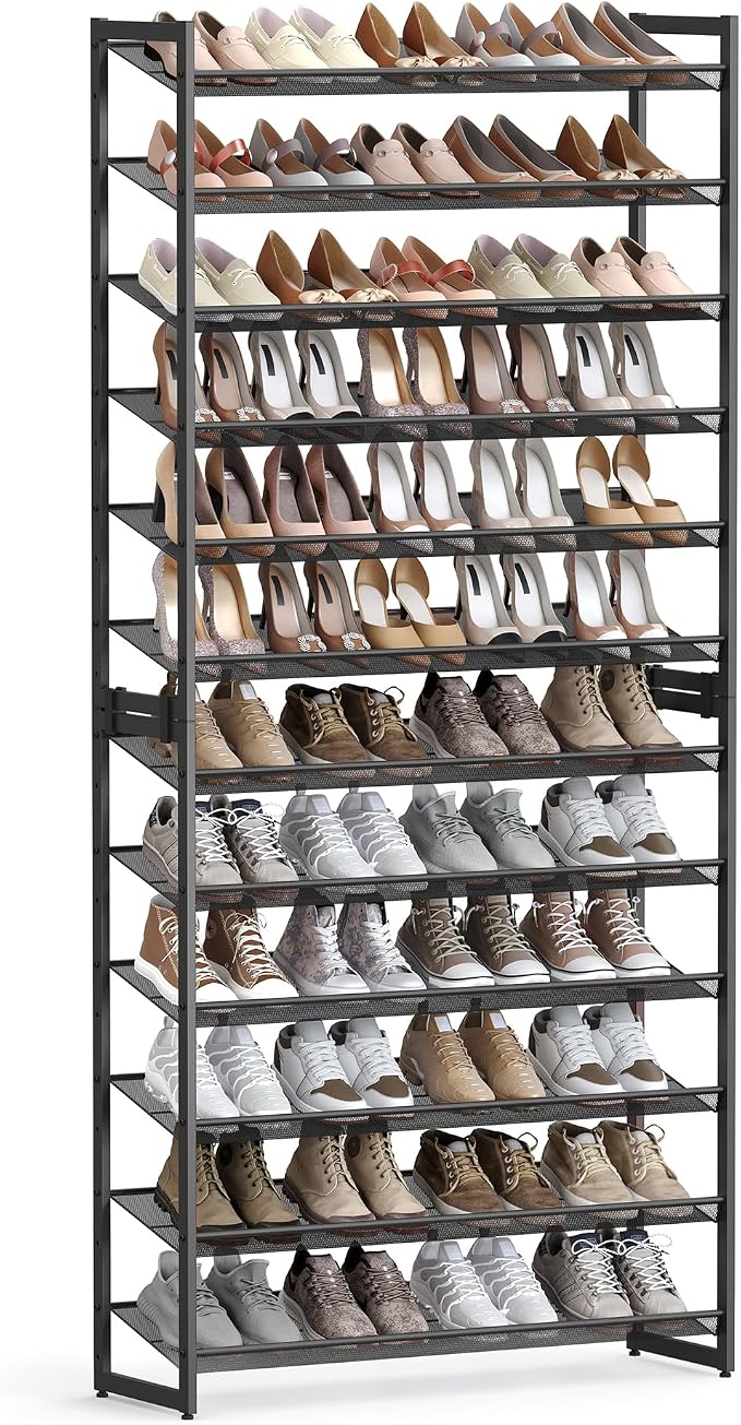 SONGMICS Shoe Rack, 12-Tier Shoe Organizer, Metal Shoe Storage by SONGMICSbySONGMICSHOME