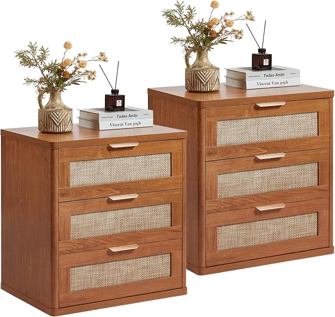 LEYAOYAO Rattan Night Stand Set of 2 by LEYAOYAO-Findtheshiningpointofyourideallife%EF%BC%81