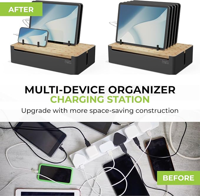 Prosumer's Choice Black Wooden Charging Station Organizer - Image 2