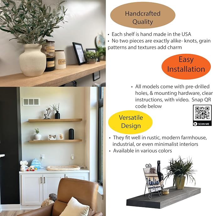 joelsantiques - 48 Inch Wooden Floating Shelves - Image 5
