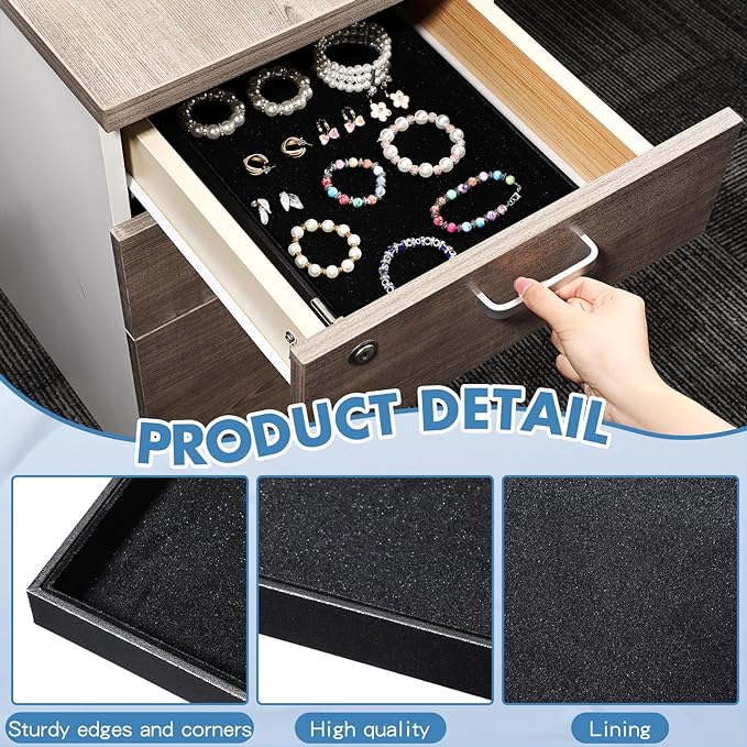 Quelay 10 Pcs Velvet Stackable Jewelry Tray Showcase Display, Jewelry Organizer - Image 3