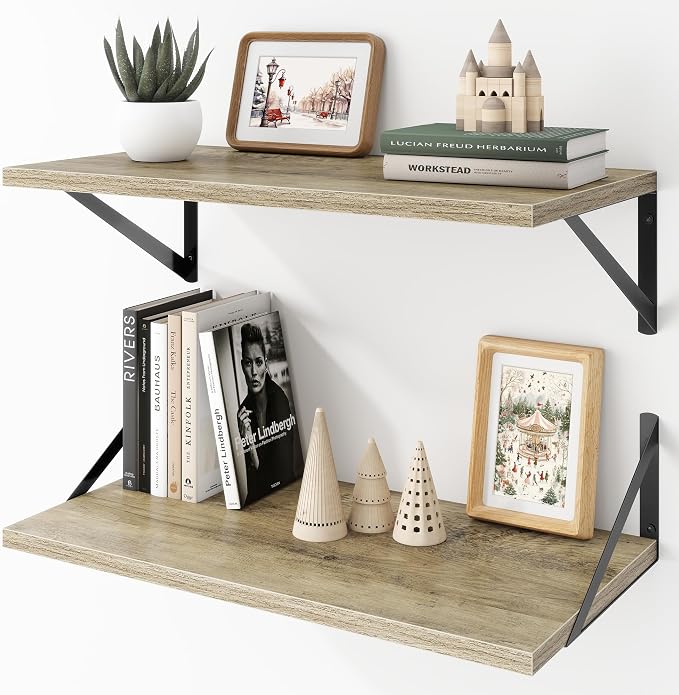 Deep Floating Shelves Wall Mounted, Living Room, Office by Acovy
