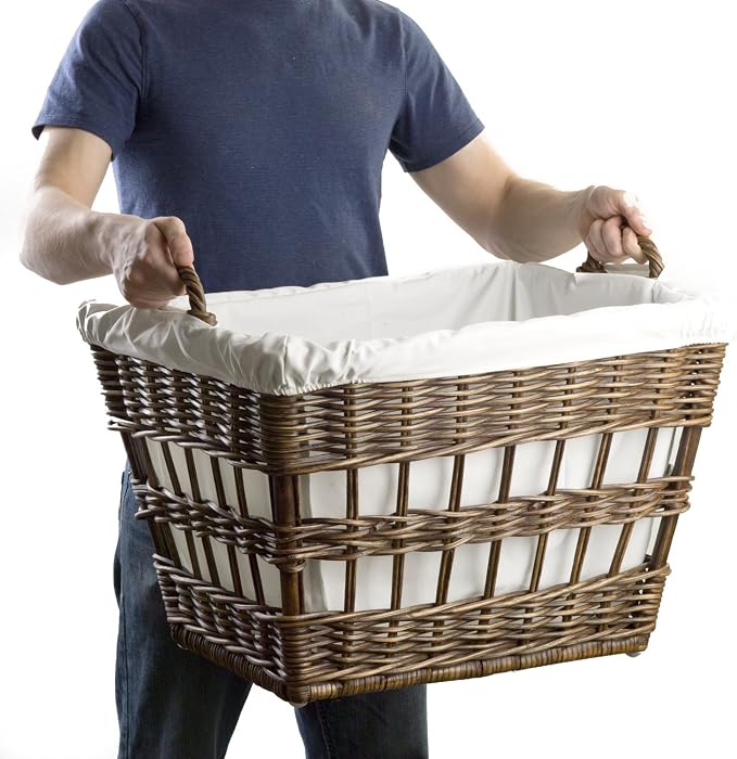 The Basket Lady Wicker French Laundry Basket, 23 in L x 18.5 in W x 18.5 in H - Image 2