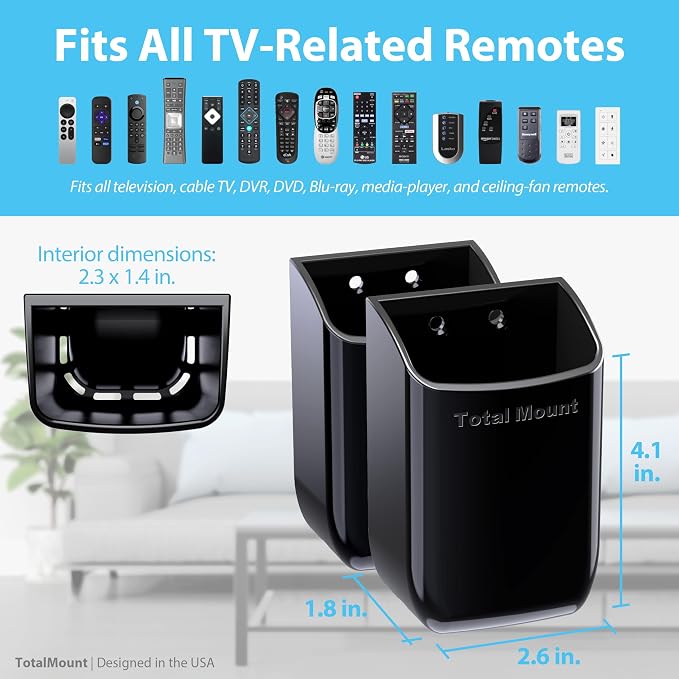 TotalMount Hole-Free Remote Holders – Eliminate Need to Drill Holes in Your Wall - Image 3