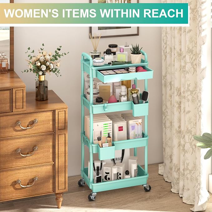 Goovilla 4 Tier Rolling Utility Cart Organizer - Image 5
