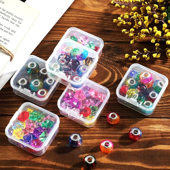 SATINIOR 24 Packs Small Clear Plastic Beads Storage Containers Box - Image 4