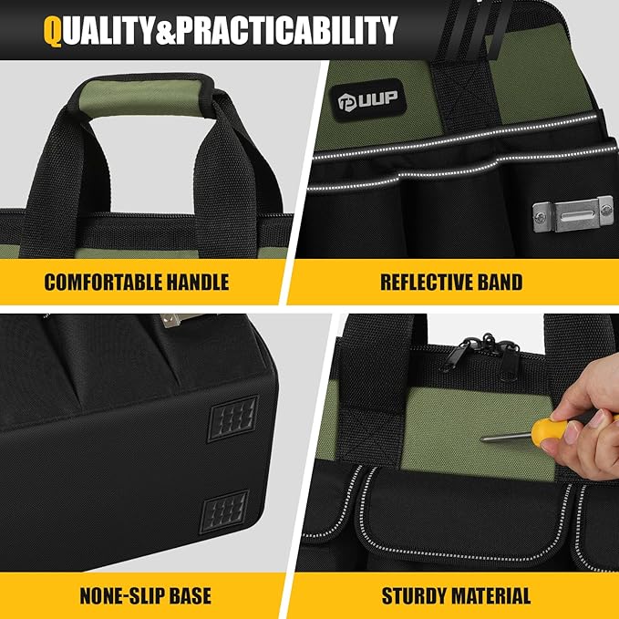 Heavy Duty Tool Bag 20-Inch, Extra Large 16-Pocket Portable Empty Tool Box - Image 5