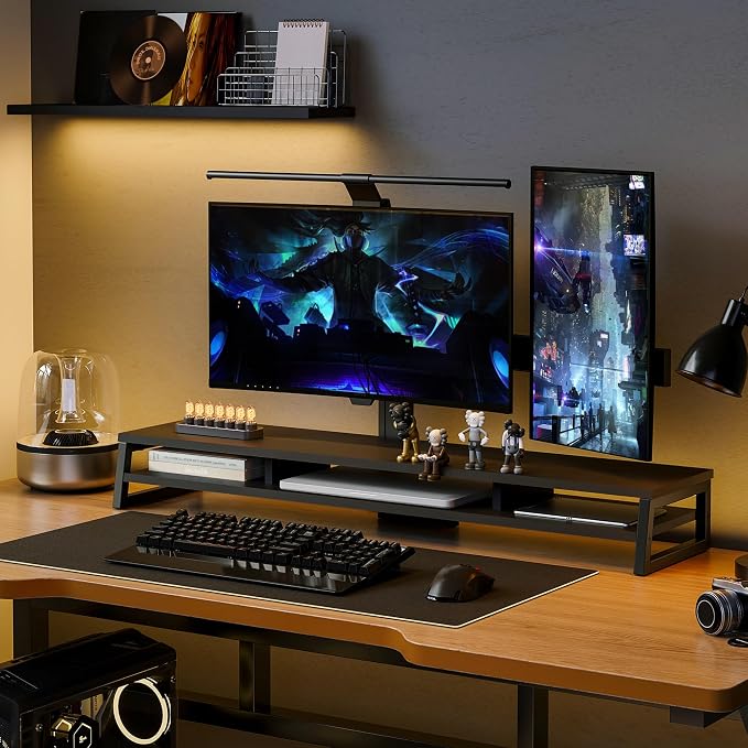 Fenge Dual Monitor Stand for Desk, 42.5in Large Monitor Riser for 2 Monitors - Image 9