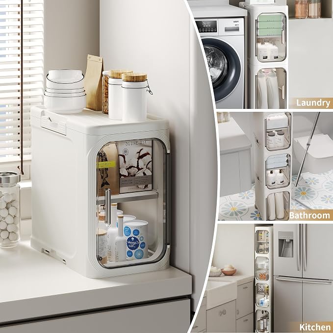 5-Tier Tall Narrow Storage Cabinet, Slim Bathroom Storage Cabinet - Image 3