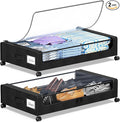 Under Bed Storage with Wheels, Underbed Storage Bins, XXL 60L Rolling Metal by YAASHEEN