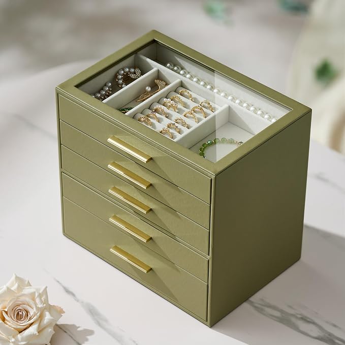 Jewelry Box Organizer Case for Women: 5-Layer Jewelry Storage Case - Image 8