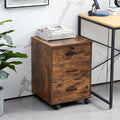 File Cabinet with Lock 3 Drawer Mobile Filing Cabinet with 360° Swivel Wheels by OFCASA