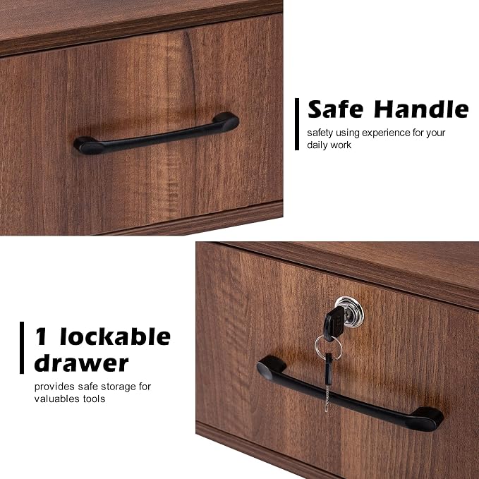 BarberPub Beauty Locking Wall Mount Styling Station, Barber Salon Station - Image 9