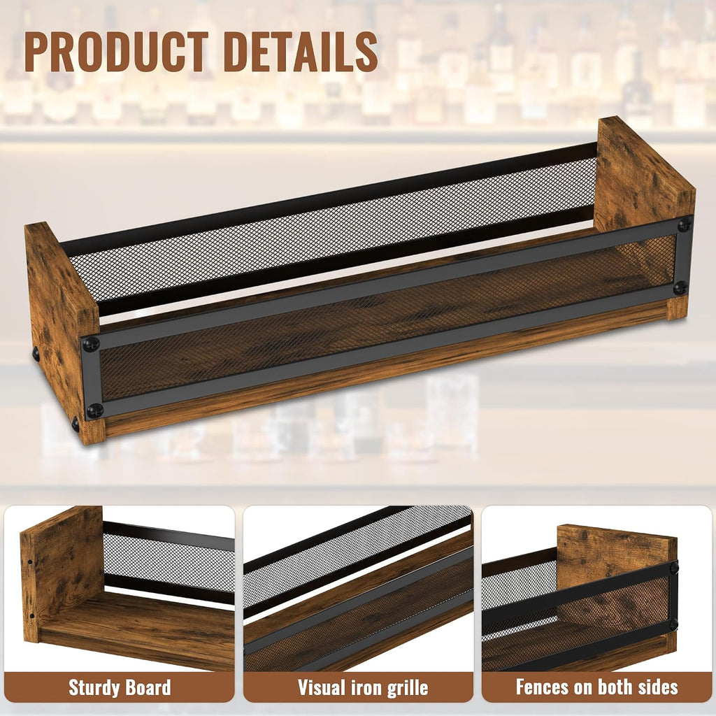 Alyoen Liquor Bottle Display Shelf, Coffee Syrup Rack Organizer