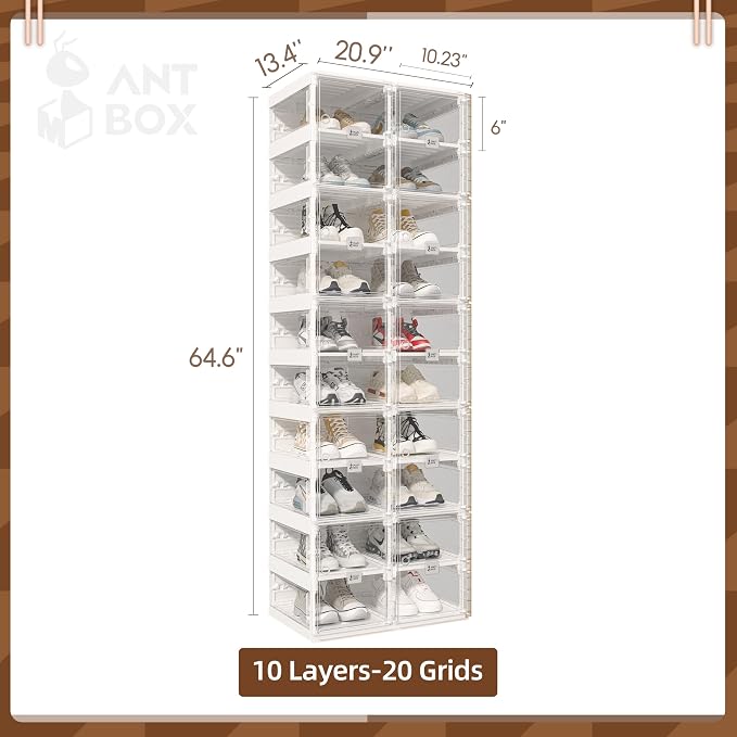 ANTBOX Foldable Shoe Rack, Shoe Organizers - Image 3