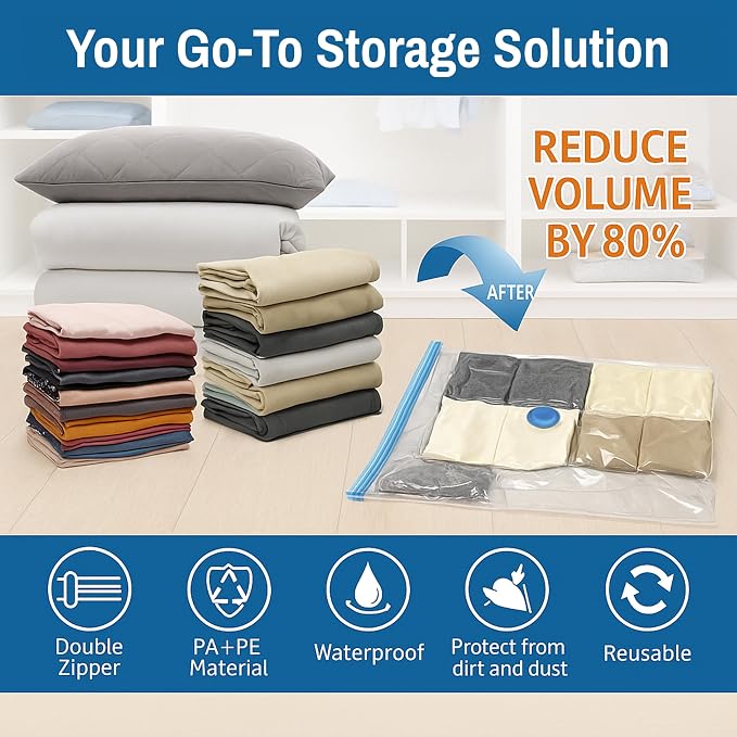 4 Pack Hanging Vacuum Storage Bags - Image 7