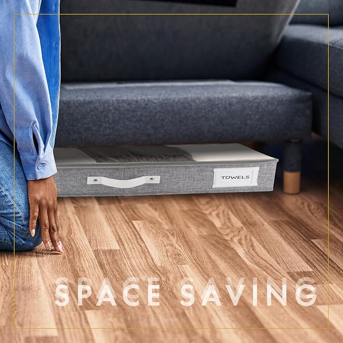 HOMELUX THEORY 2pc Low Profile Under Bed Storage Containers, Thin Under Couch - Image 7