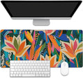 Colorful Tropical Floral Large Gaming Mouse Pad, Waterproof Desk Mat by EOBKLAX