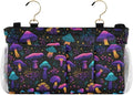 Neon-colored Mushrooms Stars Dots Bedside Caddy by QwThum