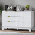 Fluted 7 Drawer Dresser, 47.2" Wide Modern Boho Chest of Drawers, Wooden by BORNOON
