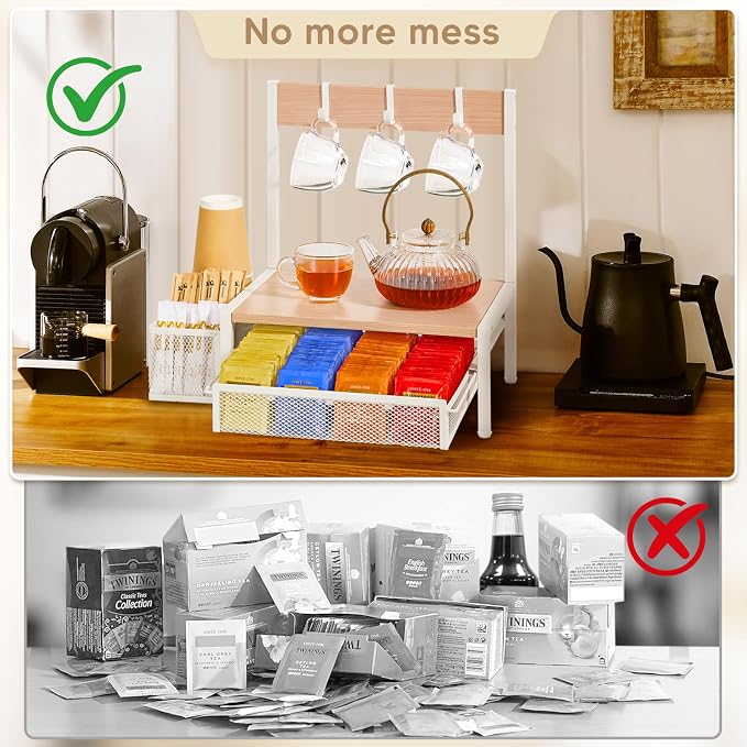 Tea Bag Organizer, Wood Tea Organizer and Storage Cheast, Tea Bag Holder - Image 5