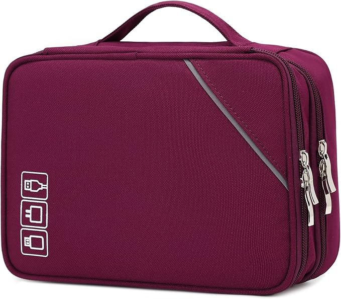 Lanola Electronic Organizer Travel Double Layer Cable Organizer Bag, Accessory by Lanola