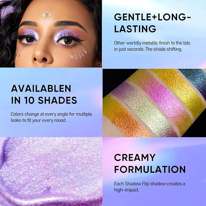 MAKI YIKA Glitter Eyeshadow Green Liquid Multichrome Eyeshadows Long Lasting - Image 6