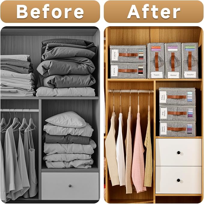 4pack Bed Sheet Organizer, Foldable Linen Closet Organizers and Storage - Image 2