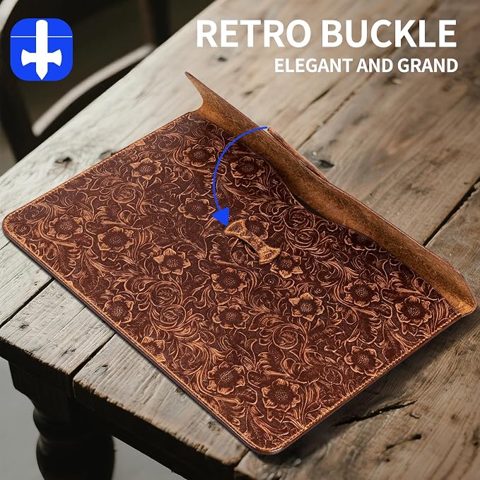 Genuine Leather Laptop Sleeve, Compatible - Image 3