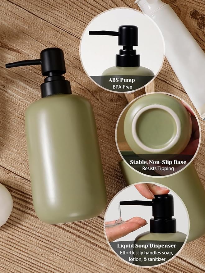 INGOFIN 3 Pcs Ceramic Bathroom Accessory Set - Image 5