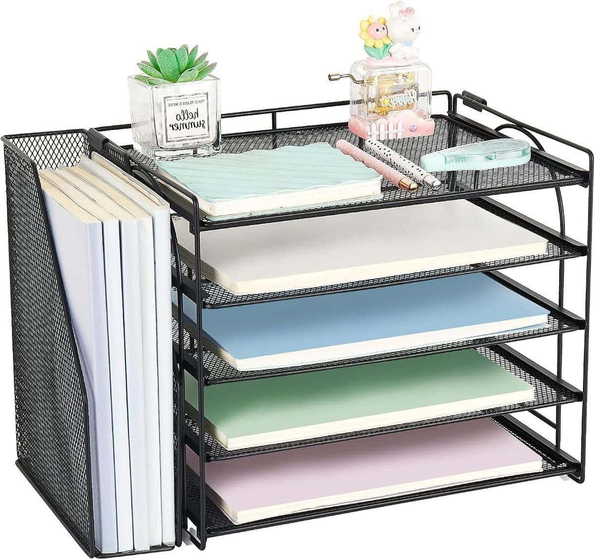 Desk Organizers and Accessories, 5-Tier Desktop Paper File Organizer