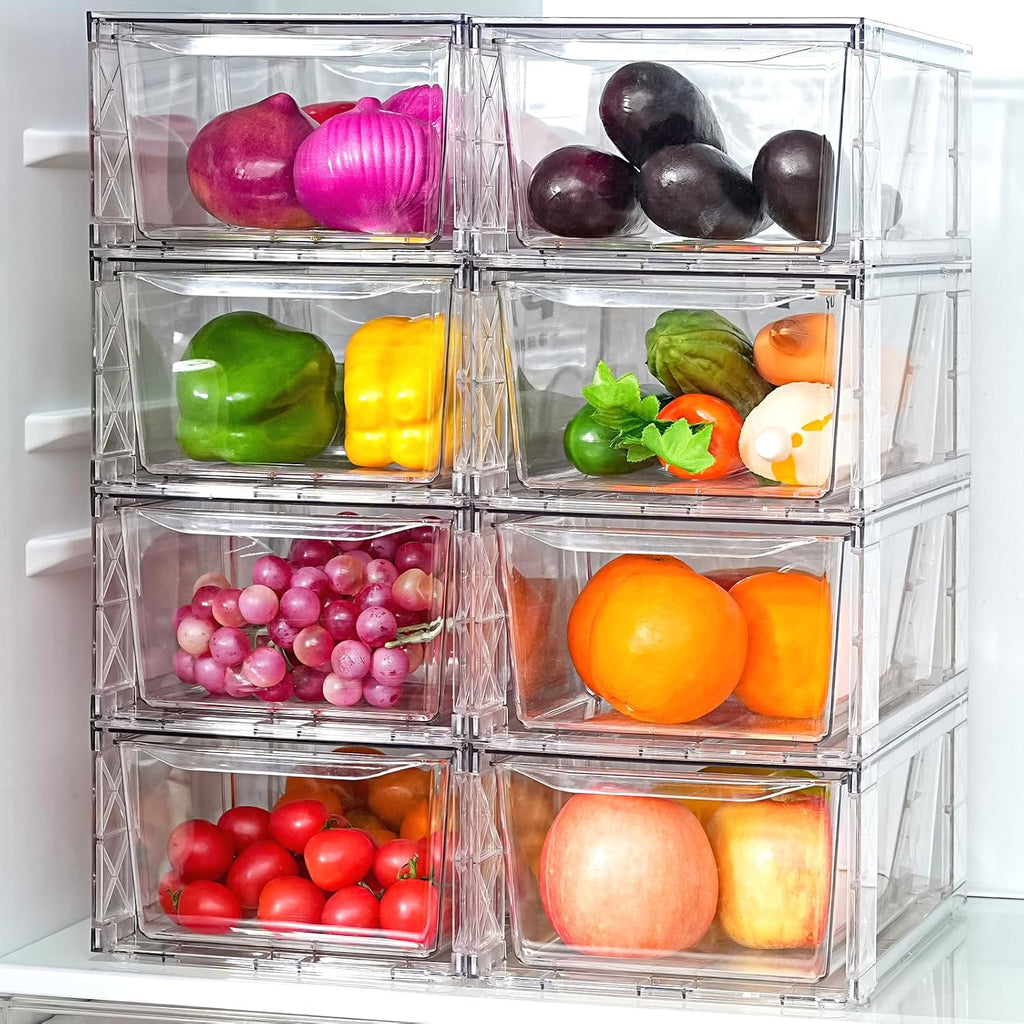 8Pack Stackable Kitchen Storage Organizer,Pantry Organizers and