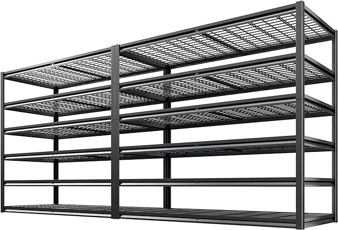 REIBII 3500LBS Garage Shelving, Adjustable Storage Shelves Heavy Duty, 6 Tier by REIBII
