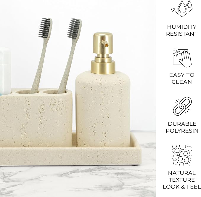ZCCZ -Beige Bathroom Accessories Set 4 Pcs - Image 4
