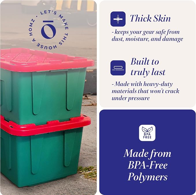 HOMZ 4-Pack Durabilt, Heavy Duty Plastic Storage Bins - Image 3