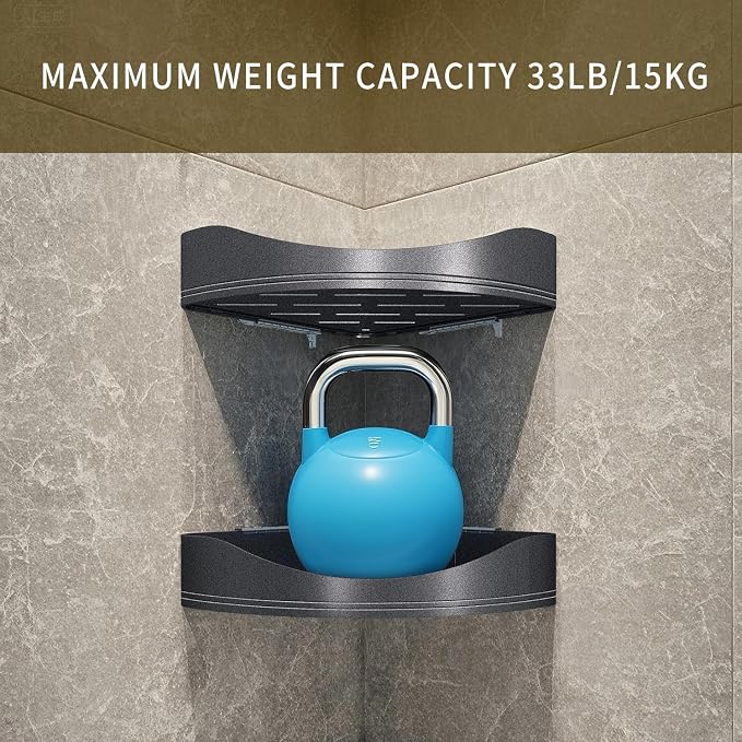 Luxury Corner Shower Shelves, 2-Tier Corner Caddy Organizer - Image 5