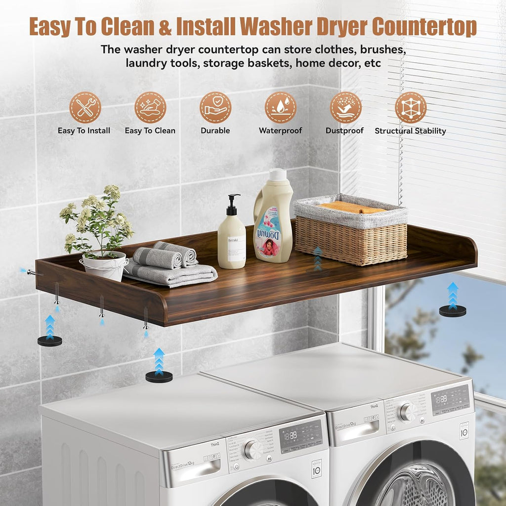 Washer Dryer Countertop, 27.5" D x 54" W Washer and Dryer Topper