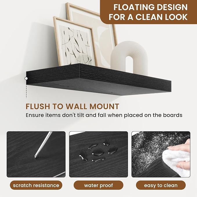 fuqing Floating Shelves for Wall, Wall Mounted Wood Floating Shelf - Image 5