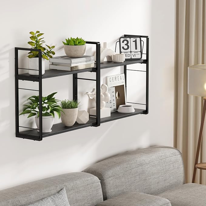 2-Layer Wall Bookshelf for Book Storage, Floating Book Shelves for Wall - Image 6