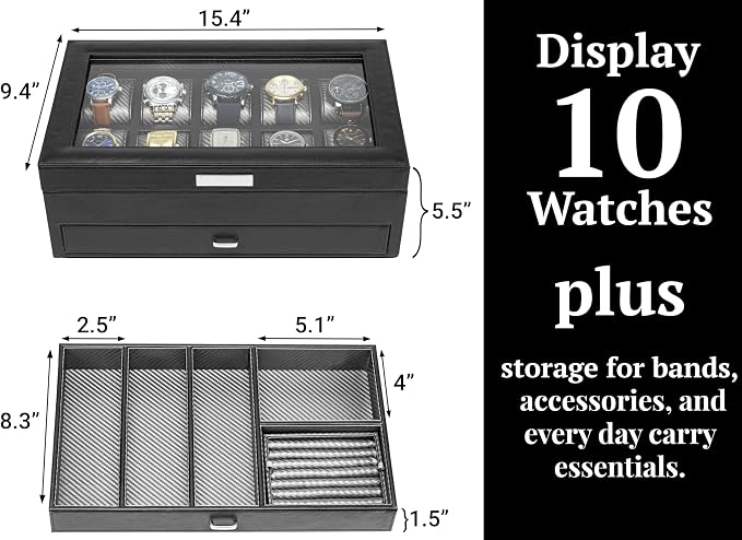HOUNDSBAY Yachtsman Watch Box Organizer | Luxury Jewelry Organizer - Image 5