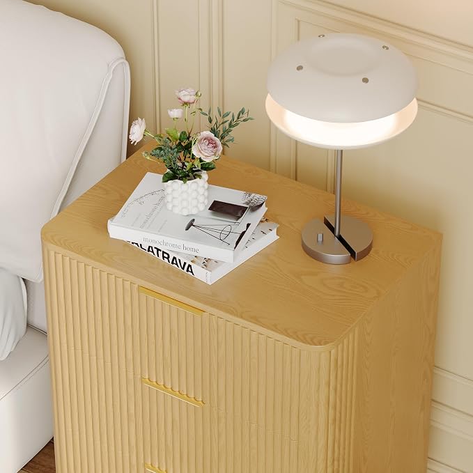 3 Drawer Fluted Dresser for Bedroom Set of 2, Modern Curved Closet Dressers - Image 8