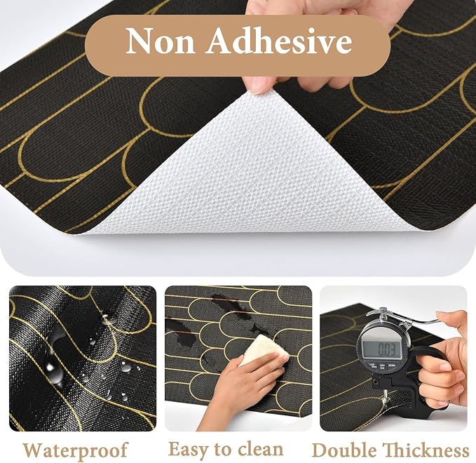 Shelf Liners for Kitchen Cabinets Drawer Liner 12in x 20FT Non Adhesive Black - Image 4